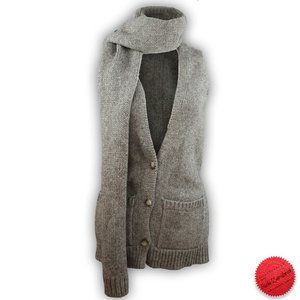 Theory Womens Essra Scarf Wrap Cardigan Vest Gray  S ize S/P